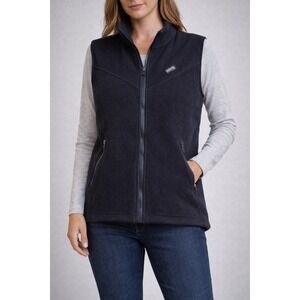 Kerrits Women's Fleece Riding Vest Black Full Zip Equestrian Made in USA Size L